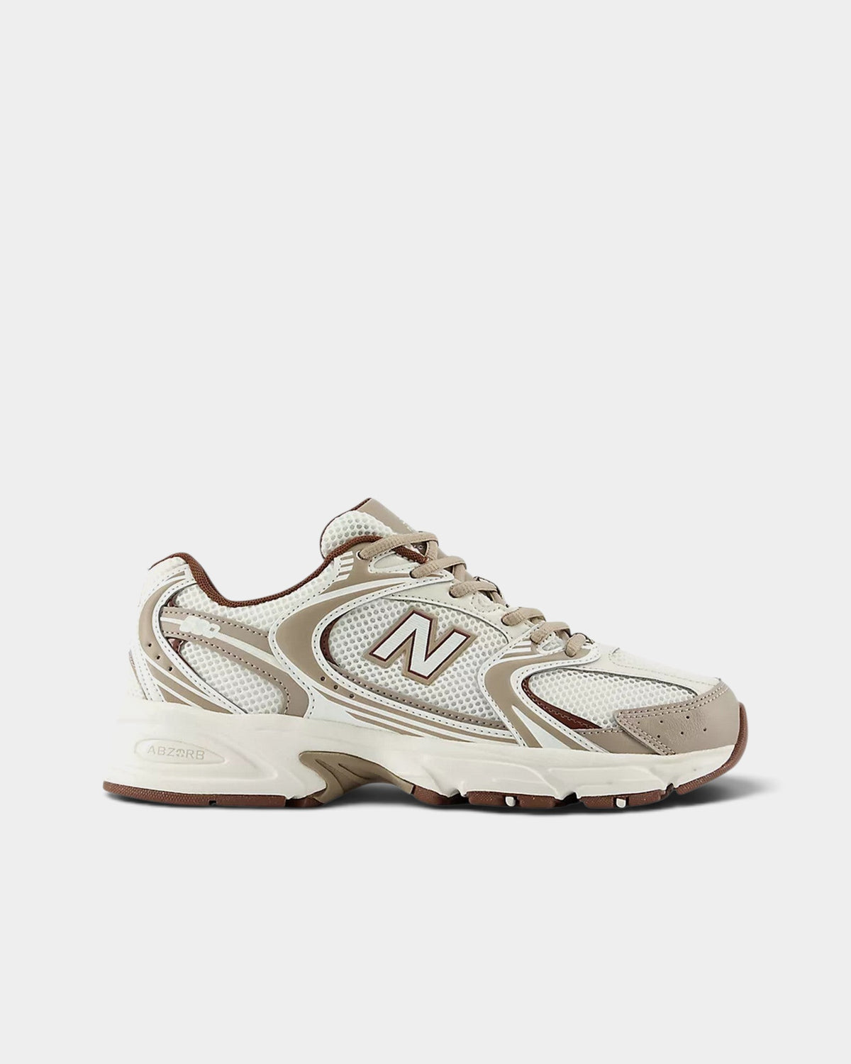 Lockwood Avenue New Balance 530 sneakers in beige and white mesh with synthetic overlays and ABZORB midsole