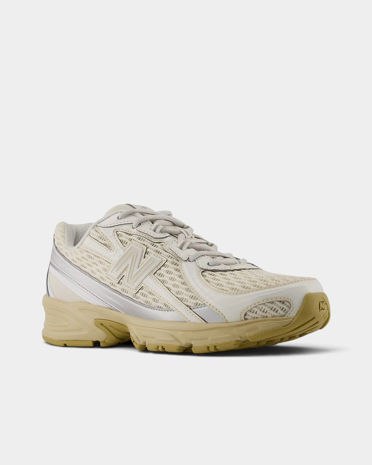 Lockwood Avenue New Balance 740 sneakers in linen and toasted sesame knit mesh with ABZORB cushioning.