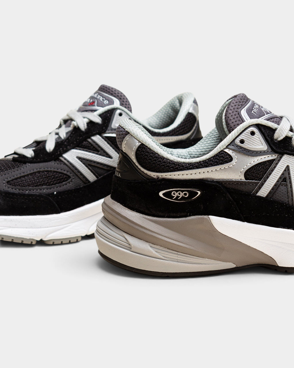 Lockwood Avenue New Balance 990v6 women's running shoes in black with white midsole and grey accents