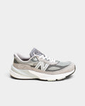 Lockwood Avenue New Balance 990v6 women's running shoes in gray mesh, pigskin, and nubuck suede with FuelCell midsole.