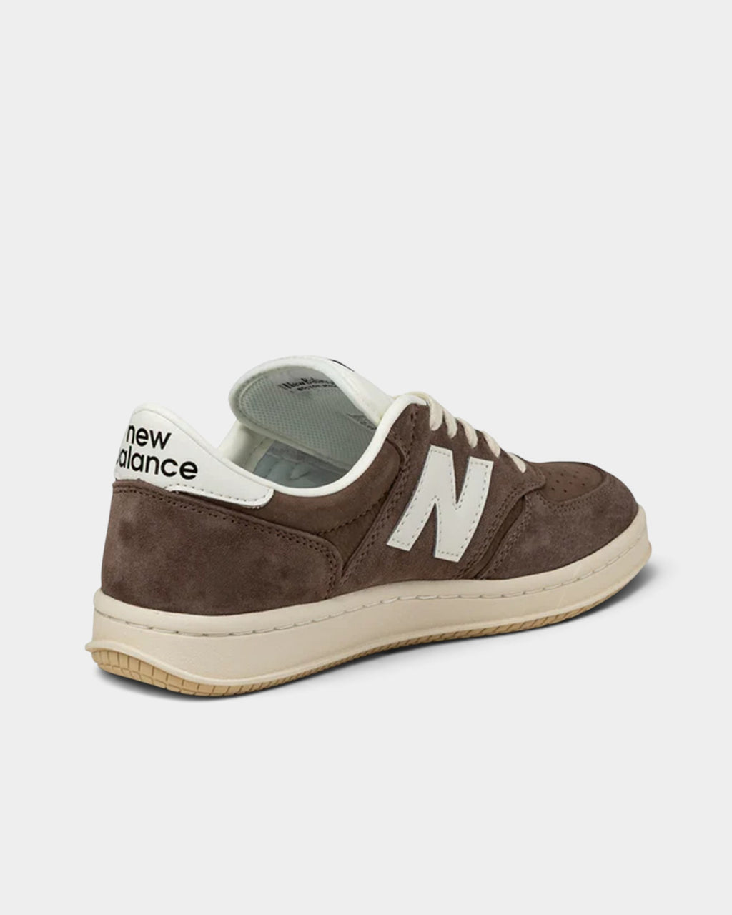 Lockwood Avenue New Balance T500 sneakers in cortado brown suede and nubuck with a sea salt off-white gum sole
