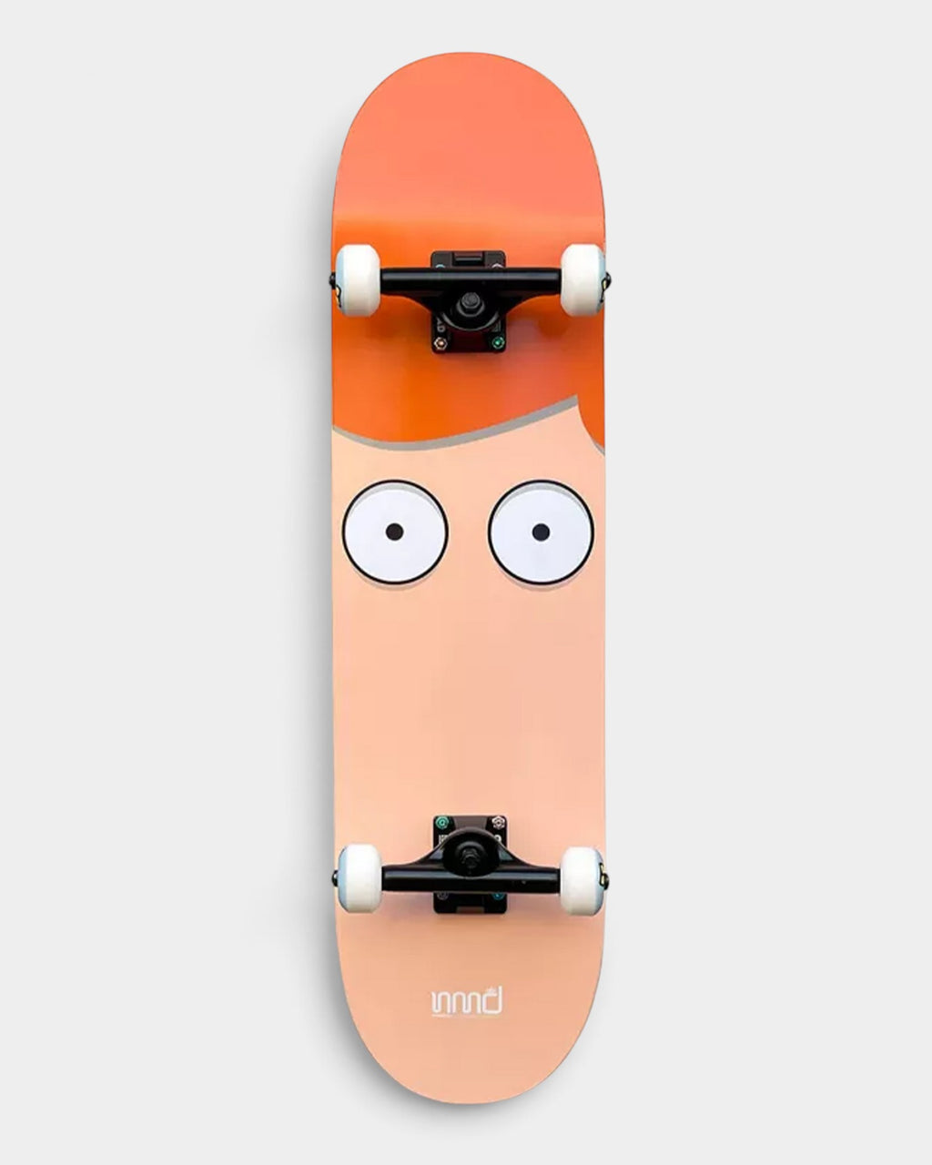 Lockwood Avenue Nomad Boy 8.0-inch complete skateboard with orange and peach cartoon face graphic on maple deck