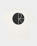 Lockwood Avenue off-white cotton t-shirt with a large black circular logo screen print on the back