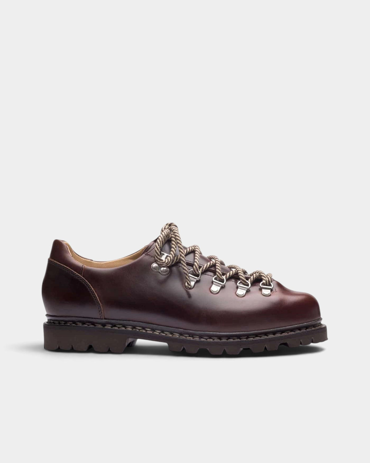 Lockwood Avenue Paraboot Clusaz bark-brown smooth leather low-cut mountain shoe with lugged gum sole and lace hooks