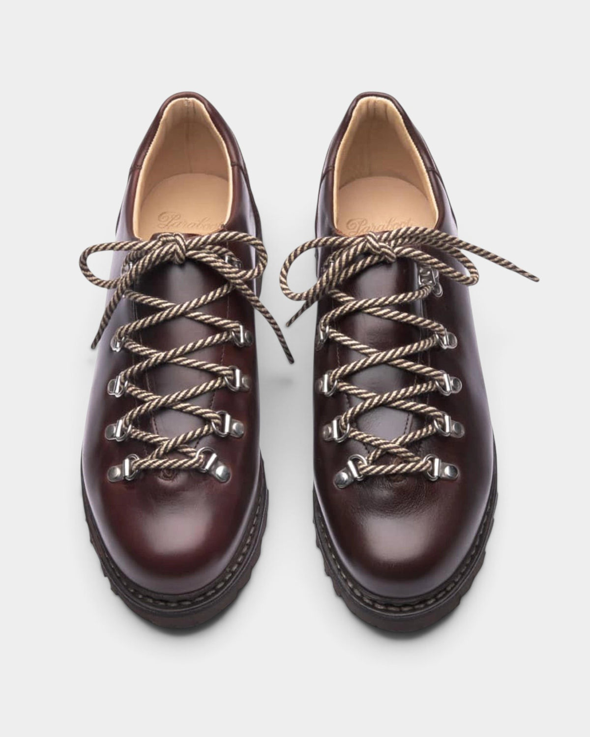 Lockwood Avenue Paraboot Clusaz bark-brown smooth leather low-cut mountain shoes with Norwegian stitching and lace hooks