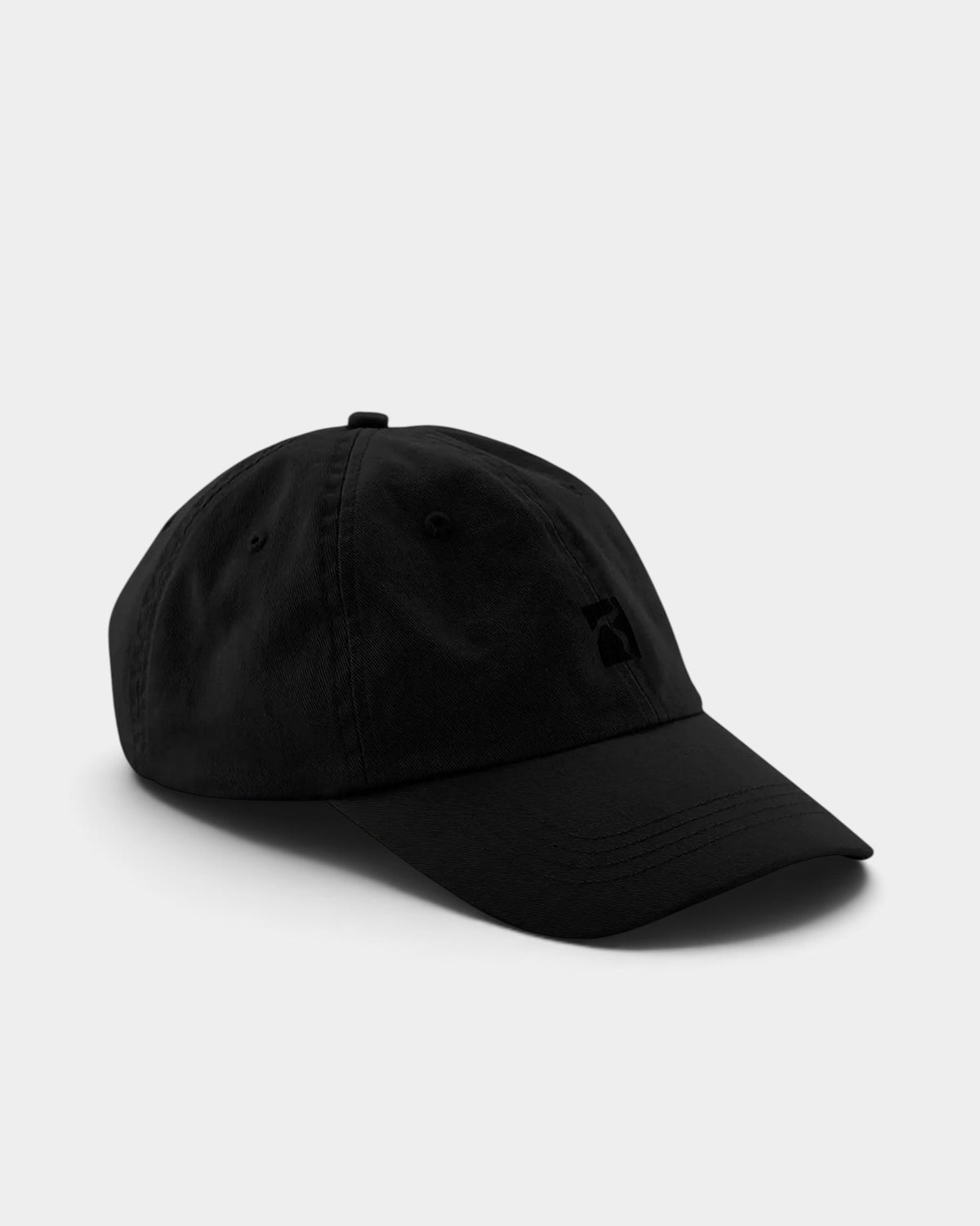 Lockwood Avenue Poetic Collective black cotton six-panel cap with tonal embroidery and curved peak