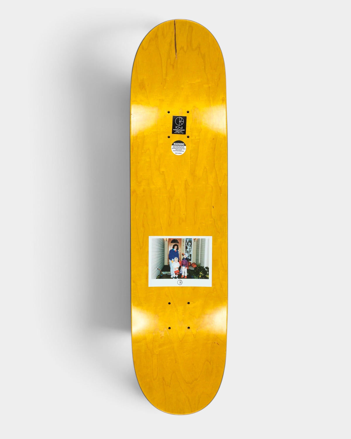 Lockwood Avenue Polar Skate Co. Aaron Herrington Bunny 8.25 inch maple skateboard deck with yellow finish