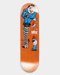 Lockwood Avenue Polar Nick Boserio Surprise 8.625 skateboard deck with Jacob Ovgren cartoon artwork on orange wood
