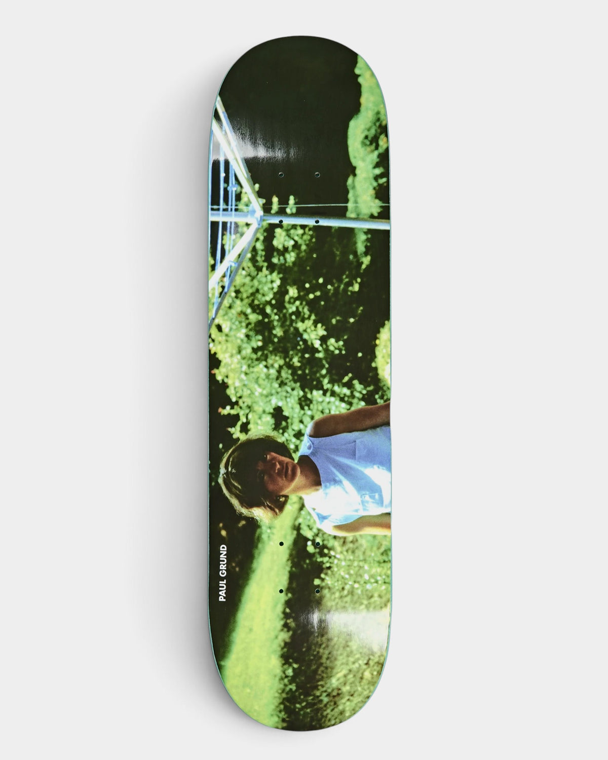 Lockwood Avenue Polar Paul Grund Nicole 8.0 inch skateboard deck featuring a photographic graphic of a person.