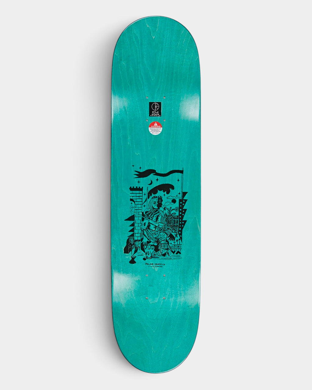 Lockwood Avenue Polar Aaron Herrington Pot Demons skateboard deck in teal with black Tynan Kerr graphic art
