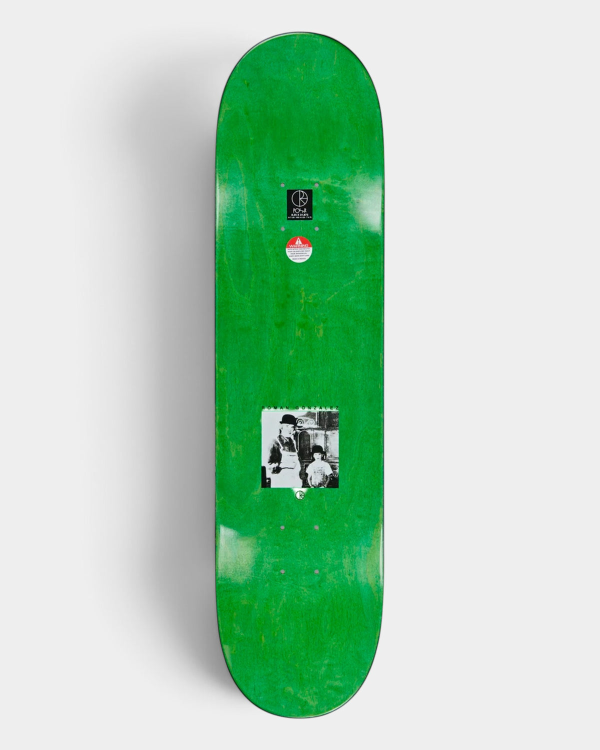 Lockwood Avenue Polar Roman Gonzalez Champs Elysées 8.25 inch skateboard deck in green with vintage photo graphic