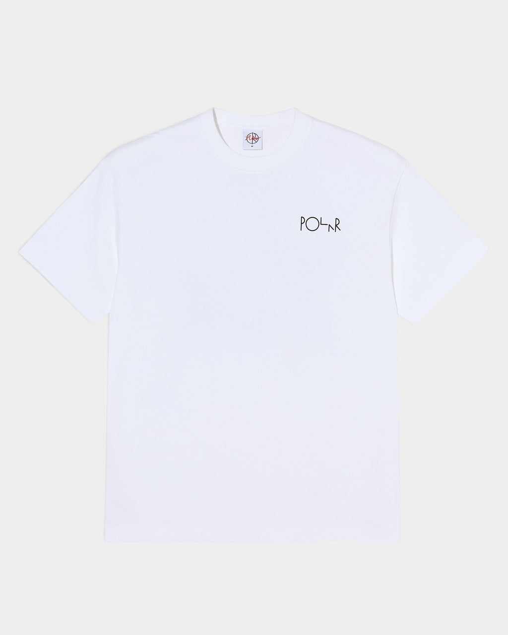 Lockwood Avenue white heavy cotton t-shirt with small black Polar logo on the chest, regular fit crew neck.