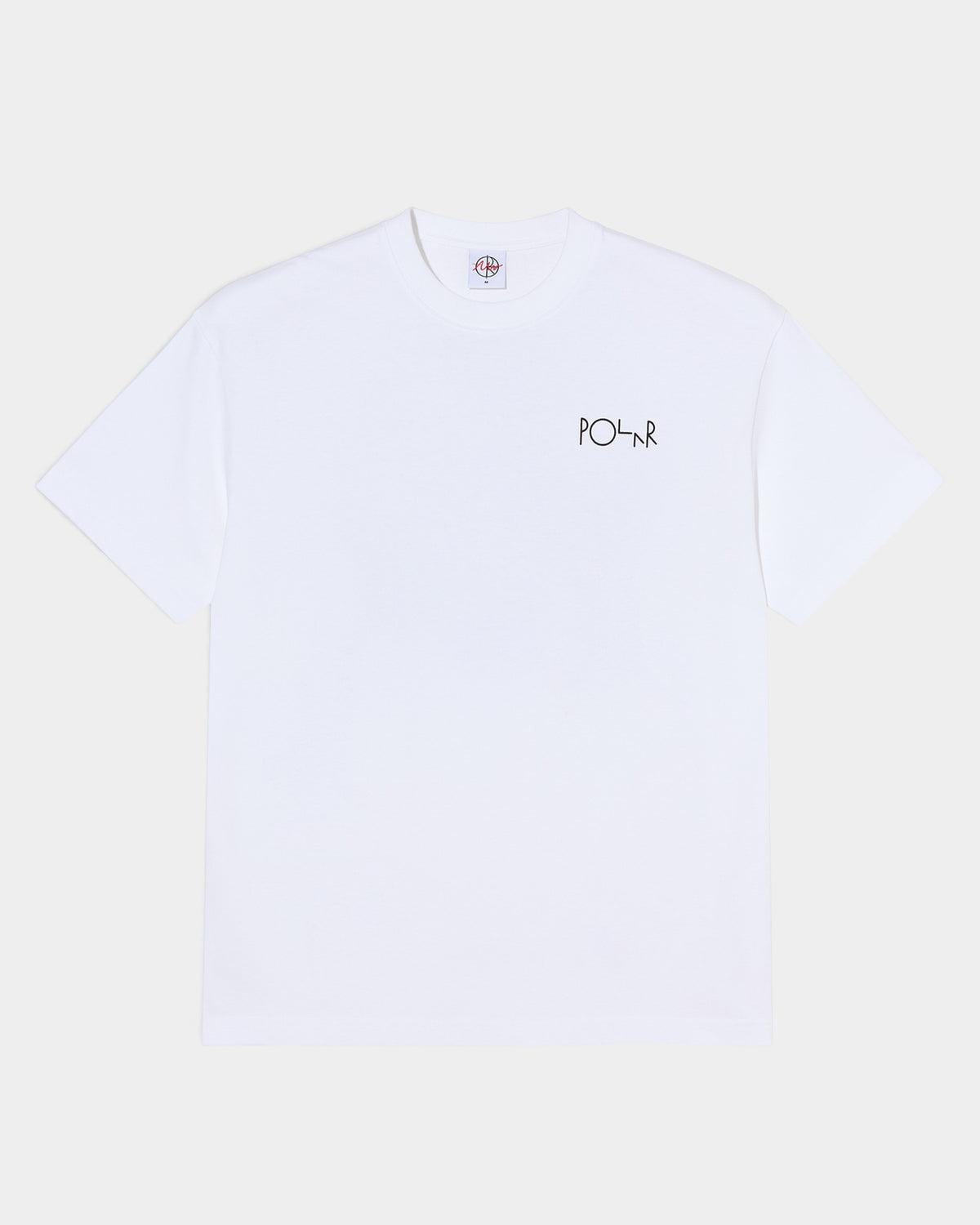 Lockwood Avenue white heavy cotton t-shirt with small black Polar logo on the chest, regular fit crew neck.
