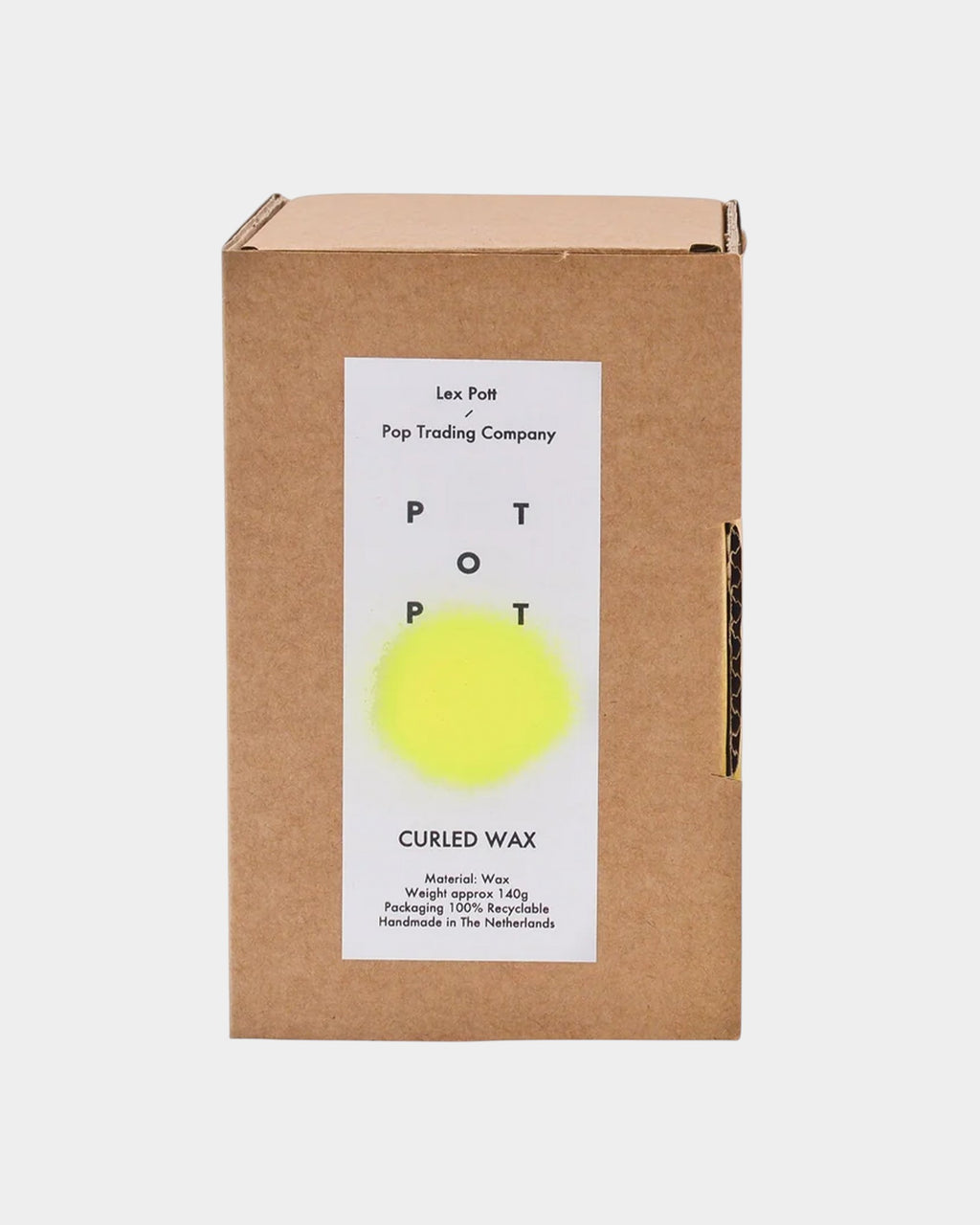 Lockwood Avenue Pop Trading Co Lex Pott curled wax in a brown cardboard box with a minimalist white label