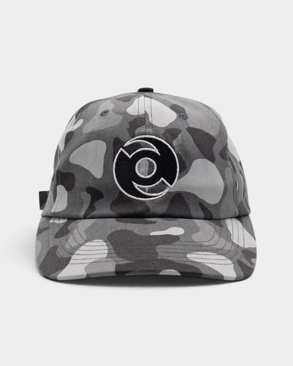 Lockwood Avenue Pop Trading Company Deal six-panel cap in grey camo print with a black embroidered logo on the front.