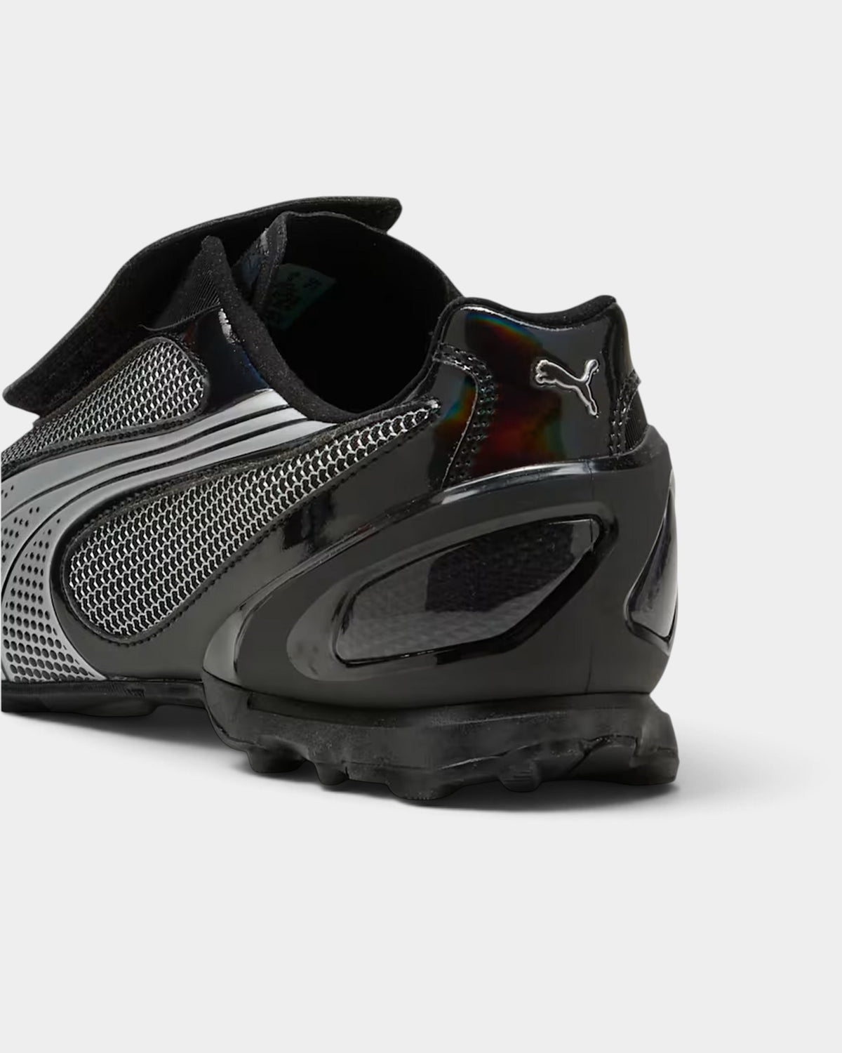 Lockwood Avenue Puma Ahluwalia V-S1 sneaker in black with silver accents and iridescent heel detail