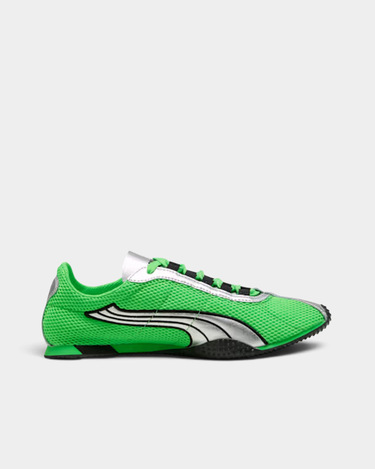 Lockwood Avenue Puma H-Street OG running shoes in bright fizzy-green mesh with silver overlays and black accents