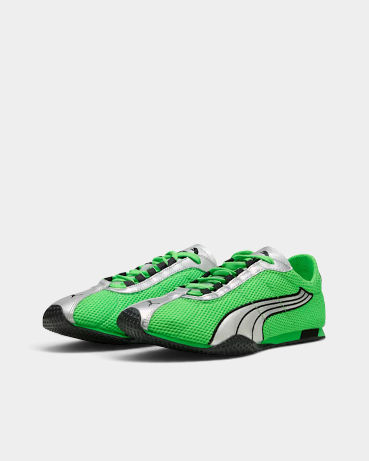 Lockwood Avenue Puma H-Street OG sneakers in fizzy green mesh with silver overlays and a low-profile rubber outsole.