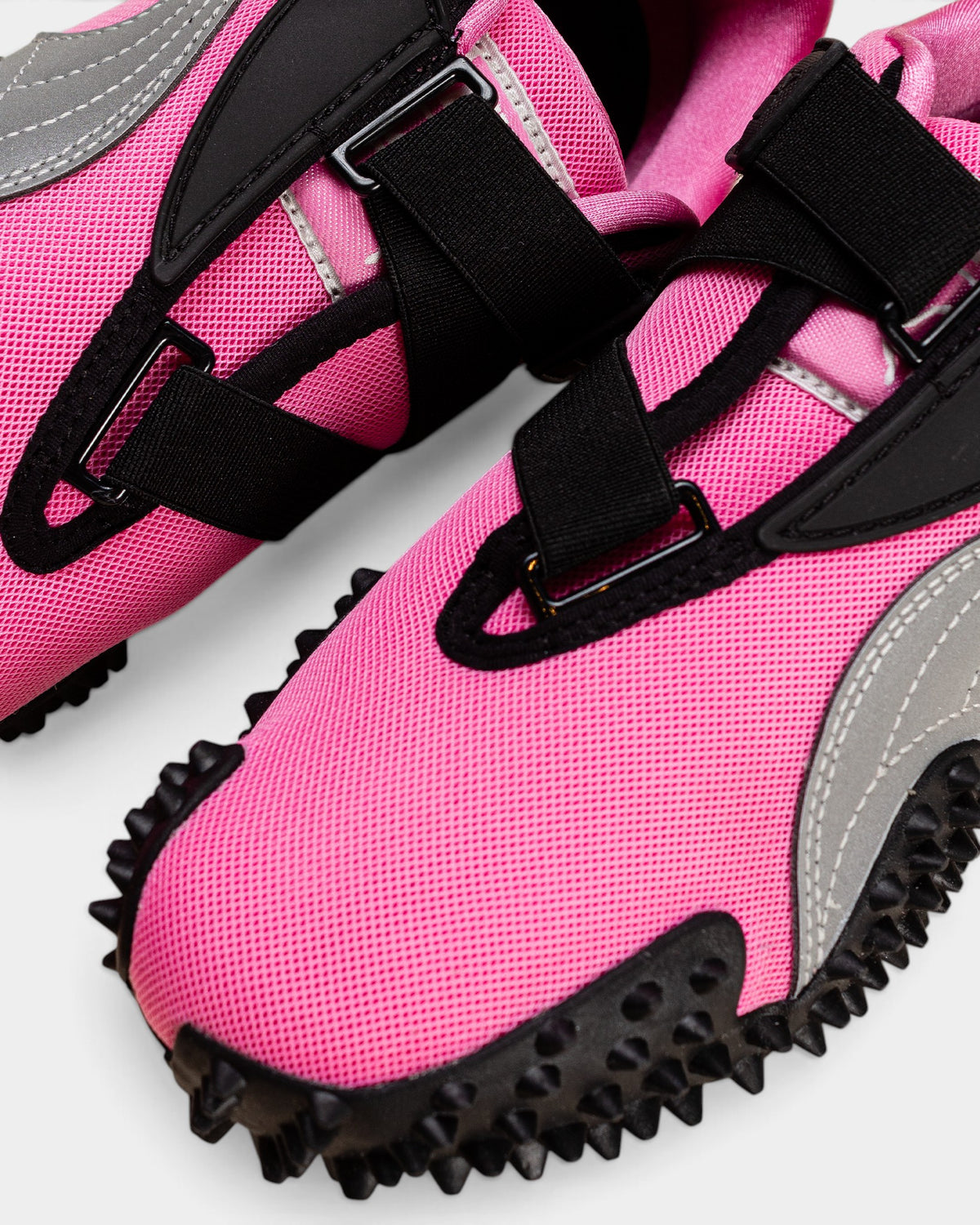 Lockwood Avenue Puma Mostro OG sneakers in Posie Pink with black hook-and-loop straps and silver detailing