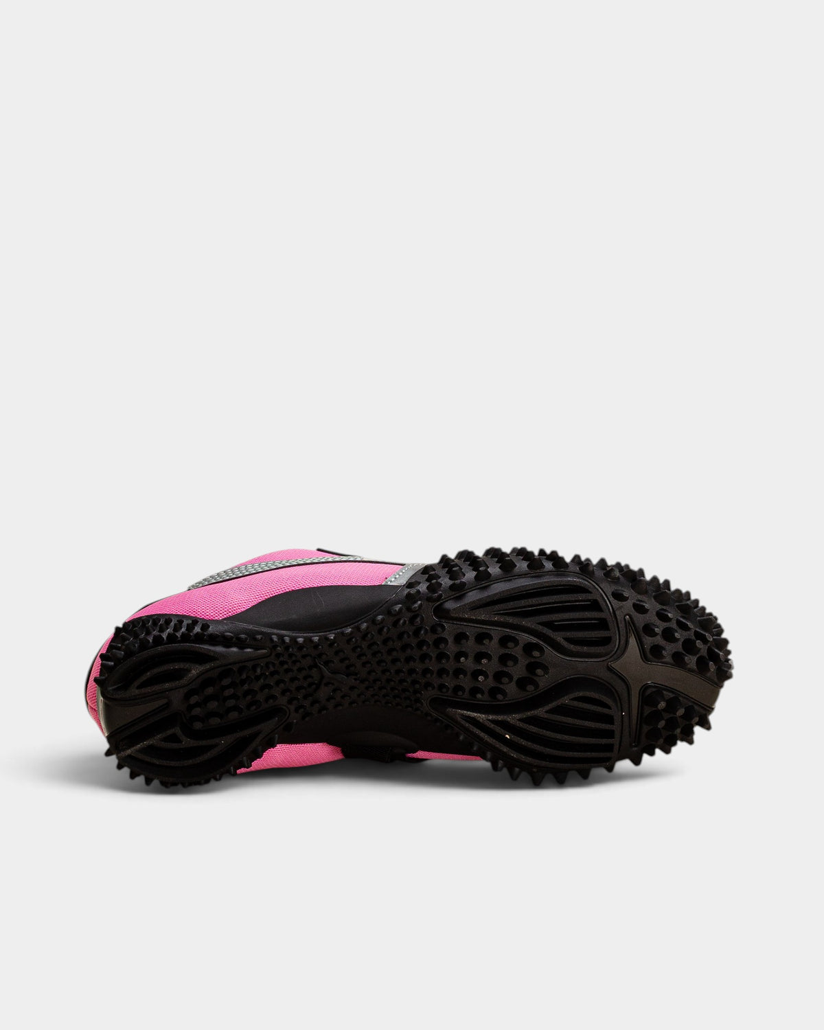 Lockwood Avenue Puma Mostro OG shoes in Posie Pink with black spiked rubber outsole and silver detailing