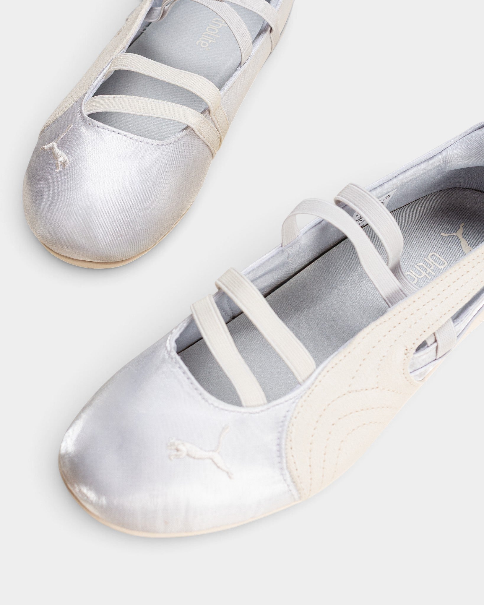 Puma Speedcat Ballet Satin Shoes - Silver Mist/Warm White