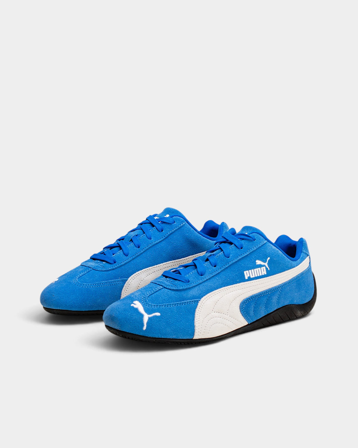 Lockwood Avenue Puma Speedcat OG shoes in Team Royal blue suede with a white Puma Formstrip and slim rubber outsole.