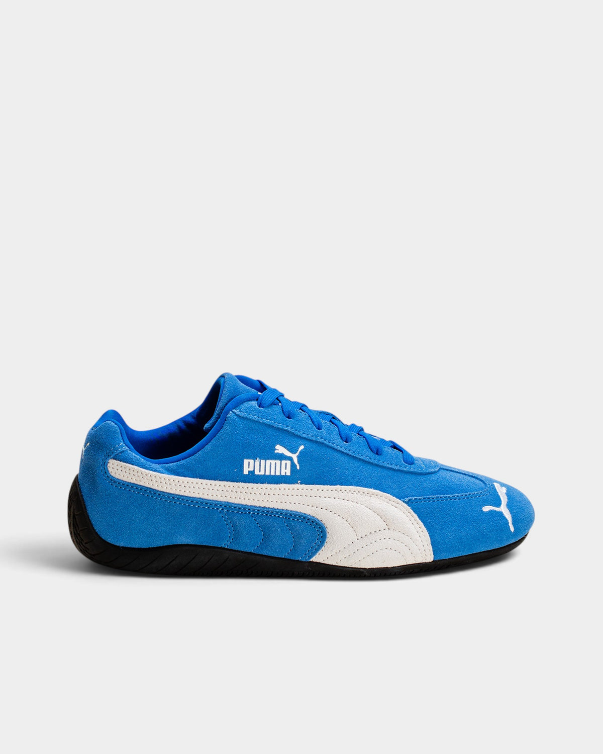 Lockwood Avenue Puma Speedcat OG sneakers in Team Royal blue suede with a white Puma Formstrip and slim rubber sole