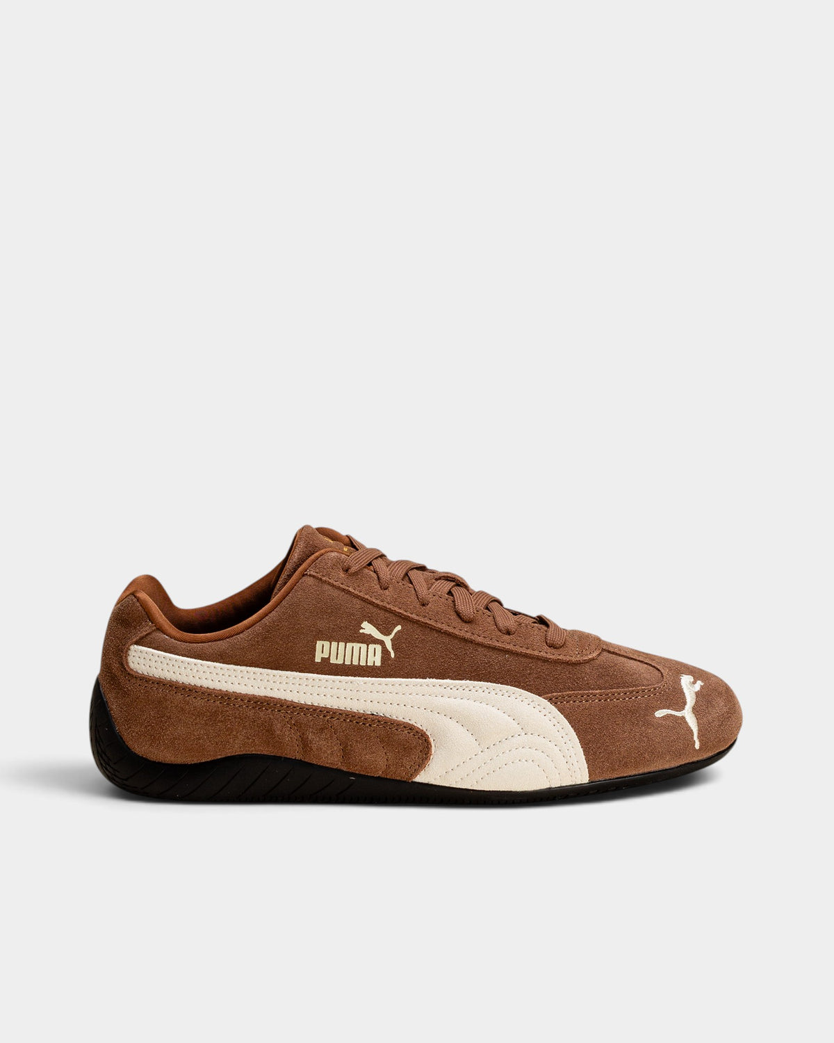 Lockwood Avenue Puma Speedcat OG suede driving shoes in Haute Coffee brown and Frosted Ivory with side Formstrip