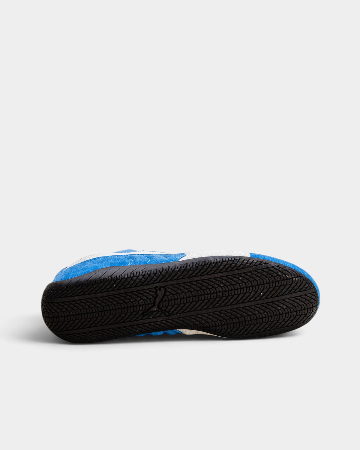 Lockwood Avenue Puma Speedcat OG shoes in Team Royal blue suede with white Formstrip, showing slim rubber outsole.