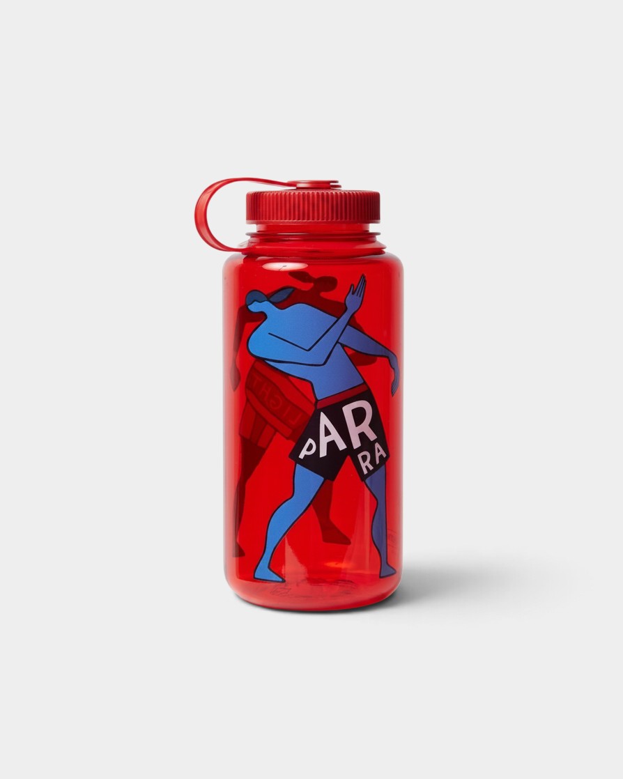 Lockwood Avenue by Parra Water Slapped 1 litre red Nalgene wide-mouth water bottle with blue graphic print