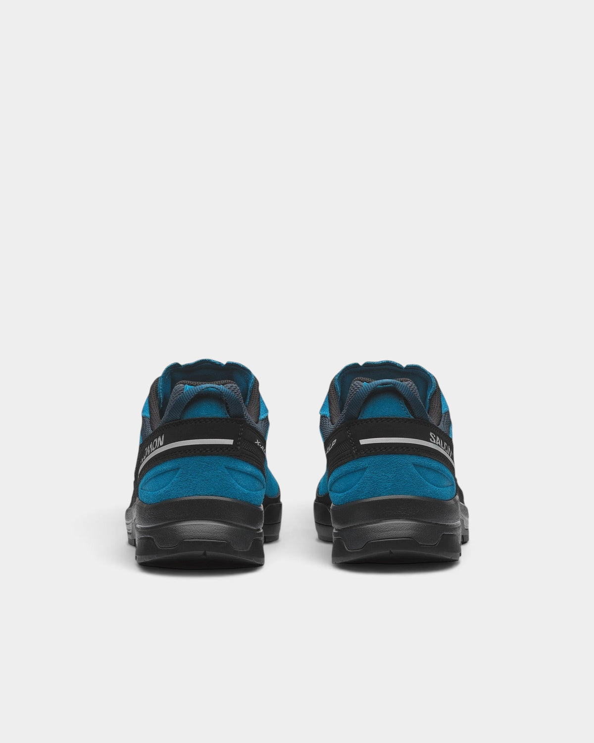 Lockwood Avenue Salomon X-ALP LTR mountaineering shoes in blue suede and textile with black protective mudguards