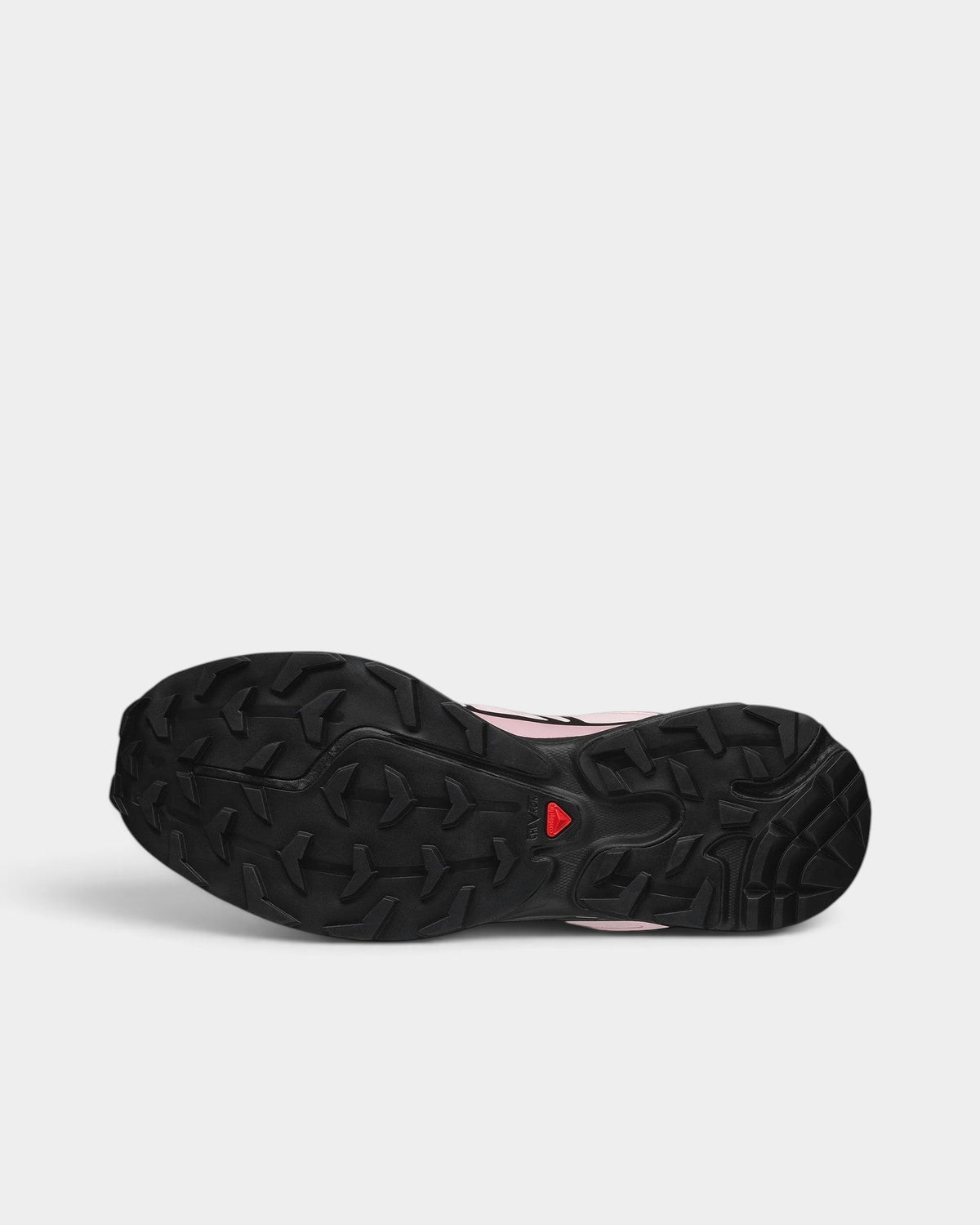 Lockwood Avenue Salomon XT-6 Gore-Tex shoe showing the black Mud Contagrip outsole with deep lugs and red logo detail.