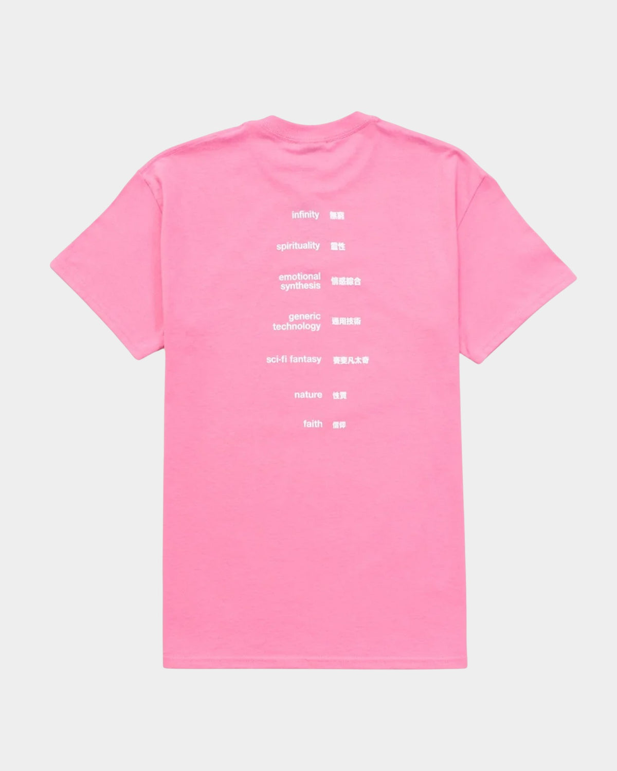 Lockwood Avenue Sci-Fi Fantasy Ascension t-shirt in washed azalea pink with white back graphic print