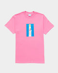 Lockwood Avenue Sci-Fi Fantasy Ascension t-shirt in washed azalea pink heavyweight cotton with front graphic print.