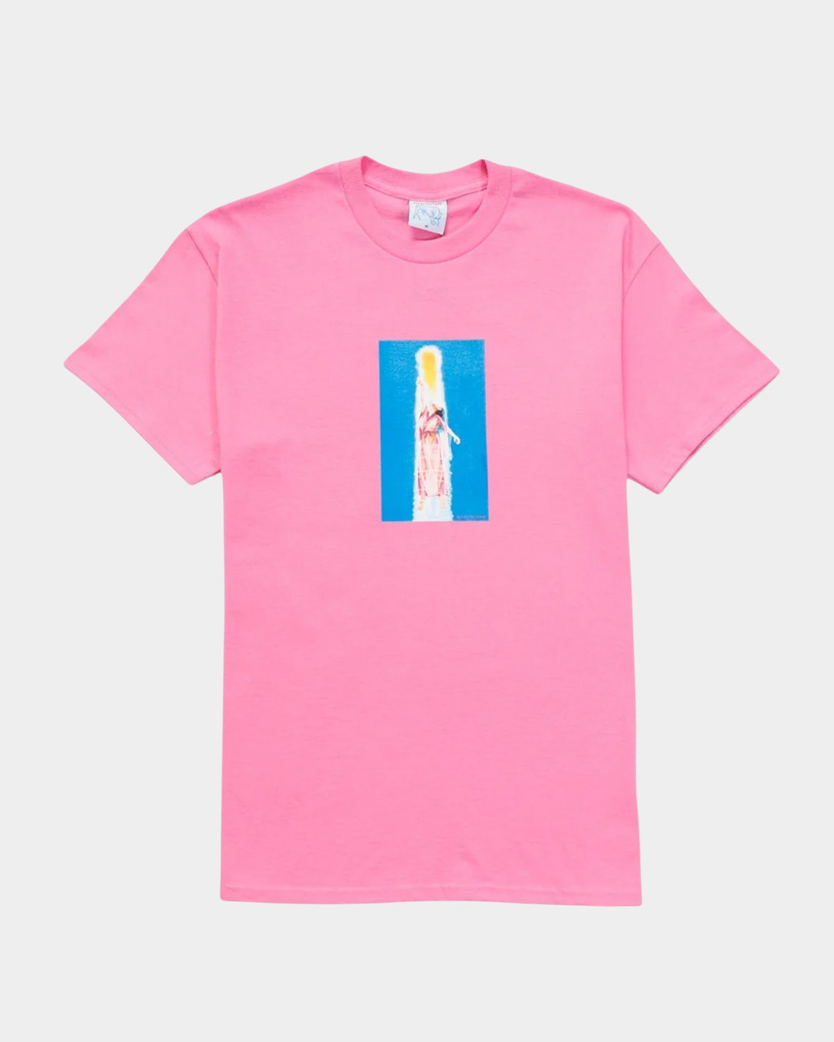 Lockwood Avenue Sci-Fi Fantasy Ascension t-shirt in washed azalea pink heavyweight cotton with front graphic print.