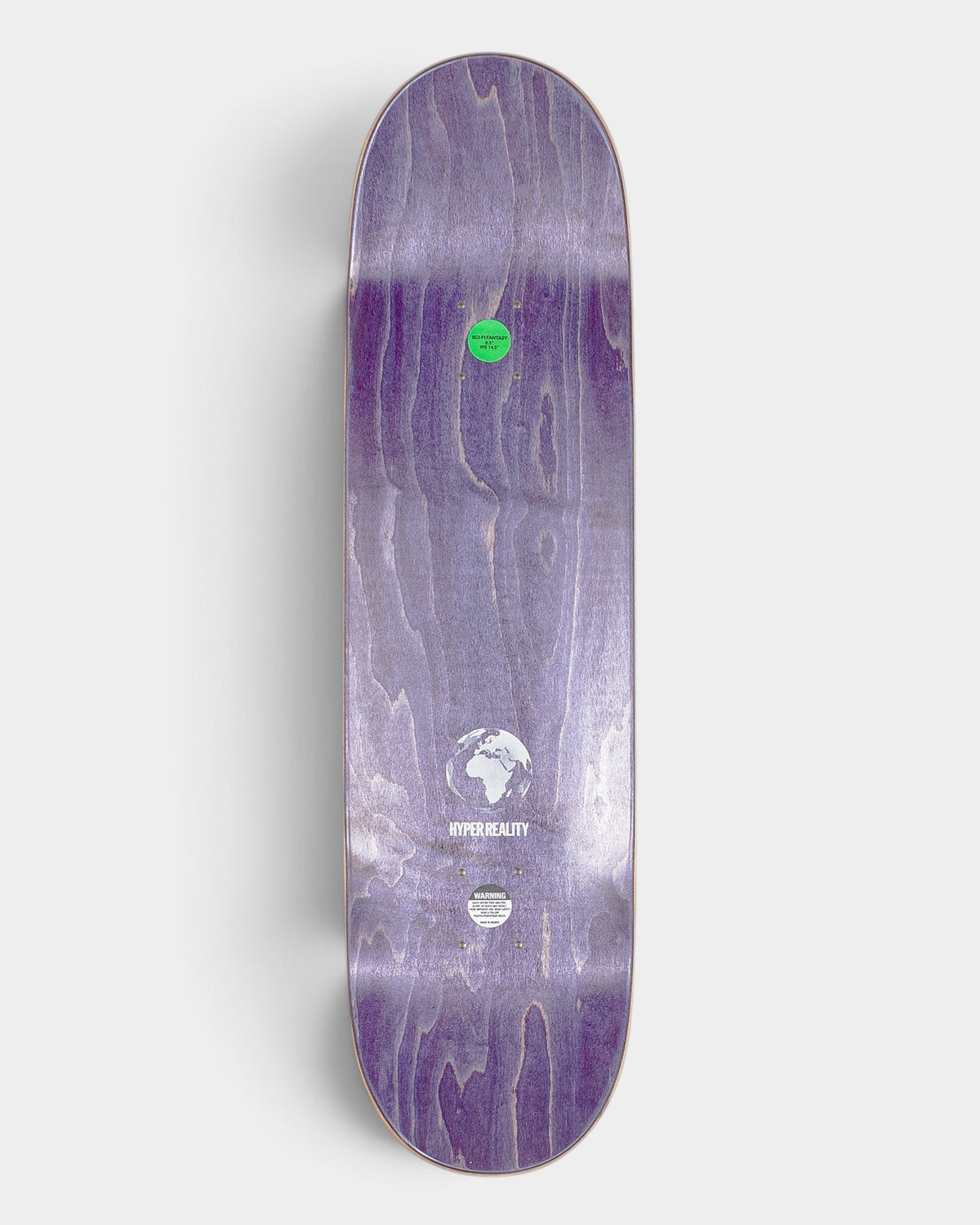 Lockwood Avenue Sci-Fi Fantasy Ryan Lay Out Of Body 8.5 inch purple maple skateboard deck with globe graphic
