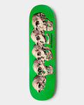Lockwood Avenue Sci-Fi Fantasy Ryan Lay Evolution 8.38-inch skateboard deck with green background and skull graphic