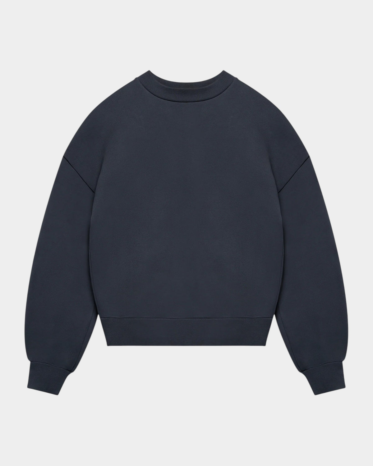 Lockwood Avenue Seventh V2 charcoal grey heavy cotton-blend crewneck sweatshirt with a rounded, boxy silhouette.