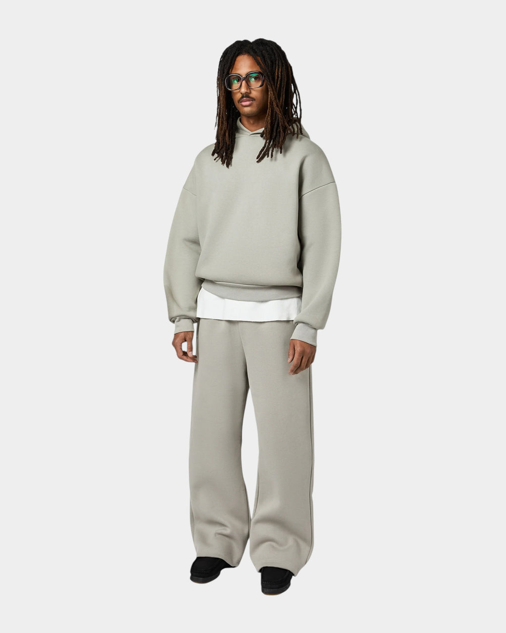 Lockwood Avenue Seventh V2 Stacks straight leg sweatpants in grey French terry cotton with an elasticated waist.