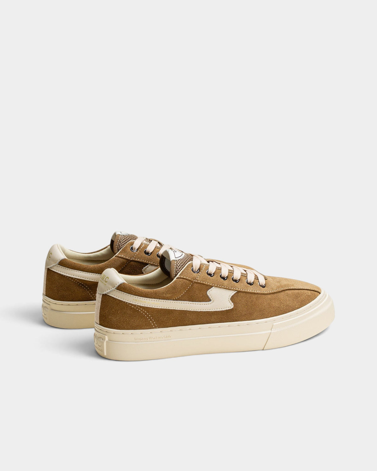 Lockwood Avenue Stepney Workers Club Dellow S-Strike cupsole sneakers in desert suede with ecru accents.