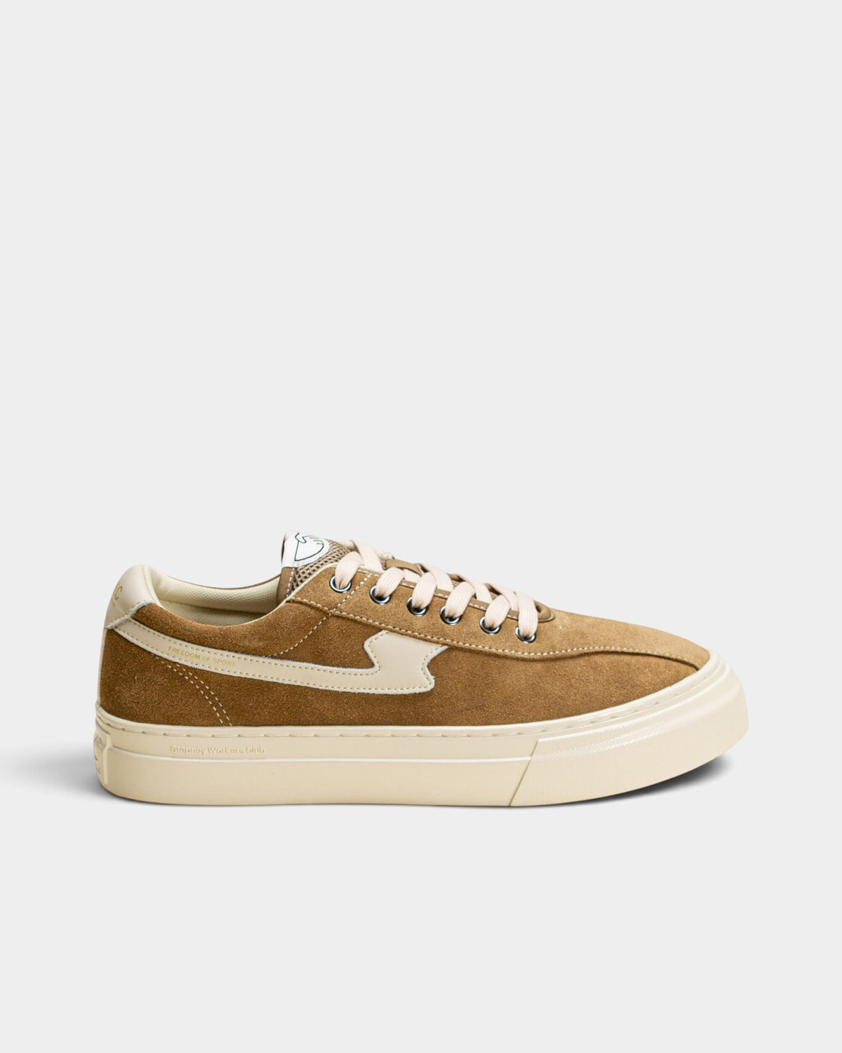Lockwood Avenue Stepney Workers Club Dellow S-Strike cupsole sneakers in desert suede with ecru accents