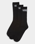 Lockwood Avenue 3-pack of black crew socks with cushioned soles and white jacquard Vans logo on the ribbed cuffs