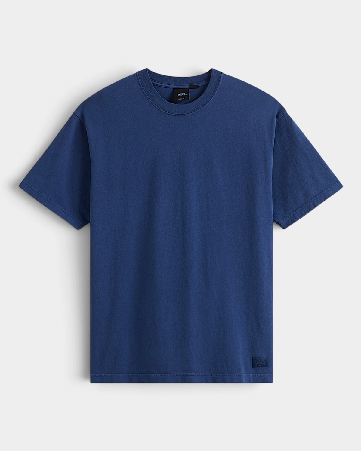 Lockwood Avenue Vans Premium loose fit crew neck t-shirt in washed blue cotton with a small hem label