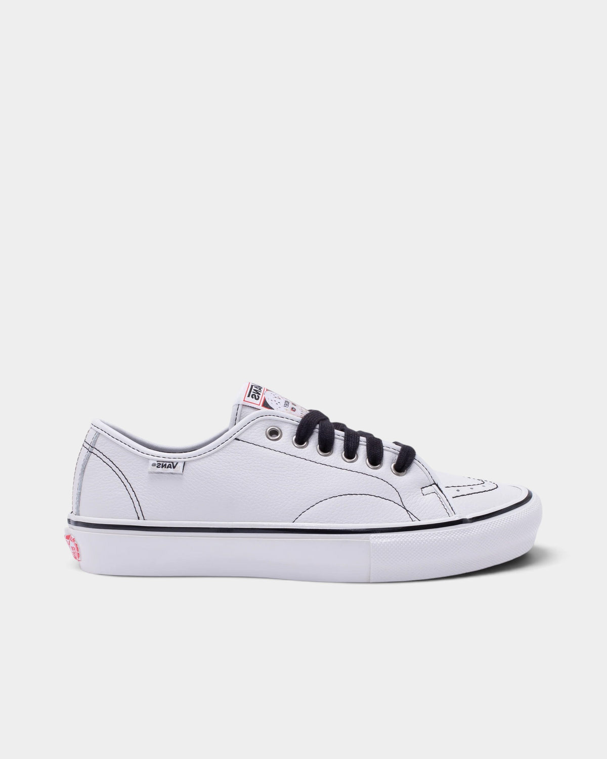 Lockwood Avenue Vans x Hockey AVE Classic VCU skate shoes in white leather with black laces and rubber sole.