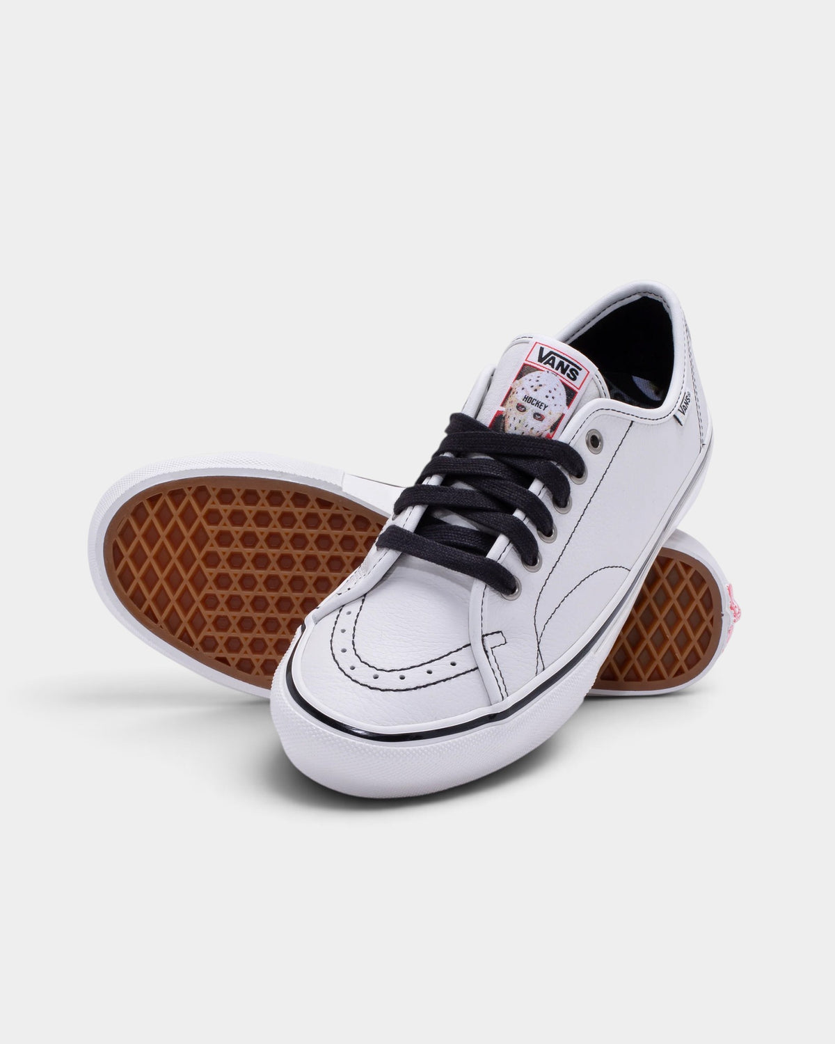 Lockwood Avenue Vans x Hockey AVE Classic VCU white skate shoes with black laces and signature branding