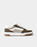 Lockwood Avenue Vans Hylane beige and brown suede skate shoes with chunky cupsole and oversized padded tongue