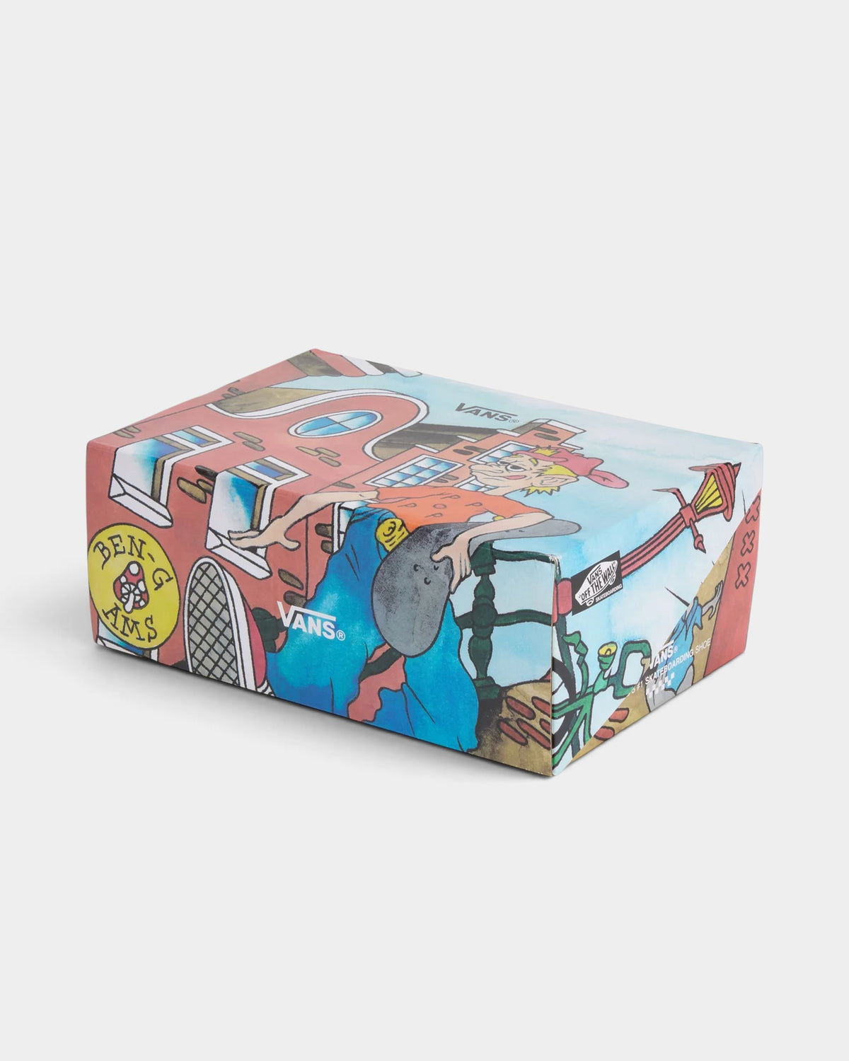 Lockwood Avenue Vans x Pop x Ben-G Skate Era shoe box featuring colorful custom Amsterdam-themed graphic artwork