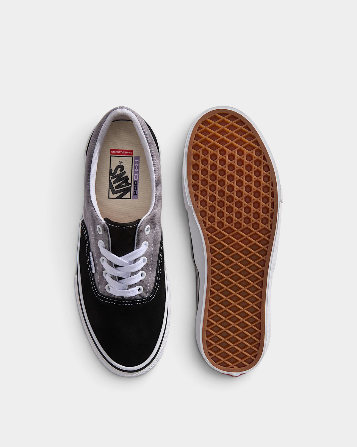 Lockwood Avenue Vans Skate Era low-top sneakers in black and grey with a gum rubber waffle outsole.