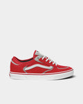 Lockwood Avenue Vans Skate Rowley red and gray leather skate shoes with white laces and vulcanized rubber sole