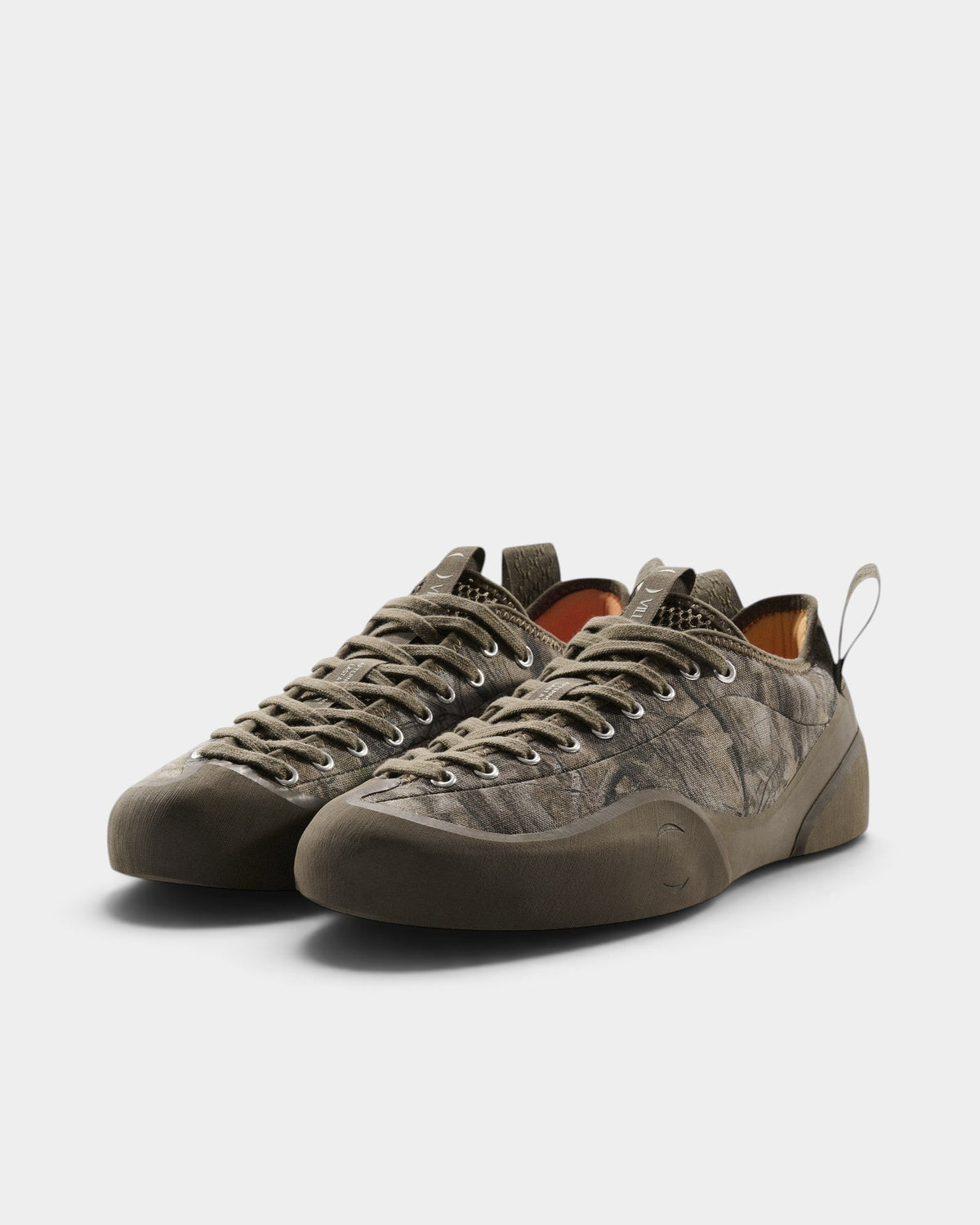 Lockwood Avenue Village PM 1PM low-top skate shoes in brush and mud heavy canvas with hand-wrapped rubber soles.